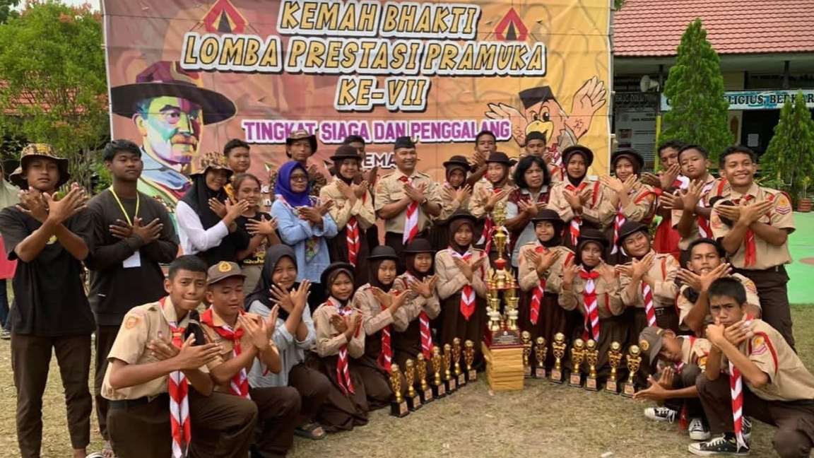 Tim Gudep 019-020 Dewa Ruci SMPN 1 Sematu Jaya (Juara Umum KBLPP ke-7 Tingkat Penggalang) --- Februari 2024